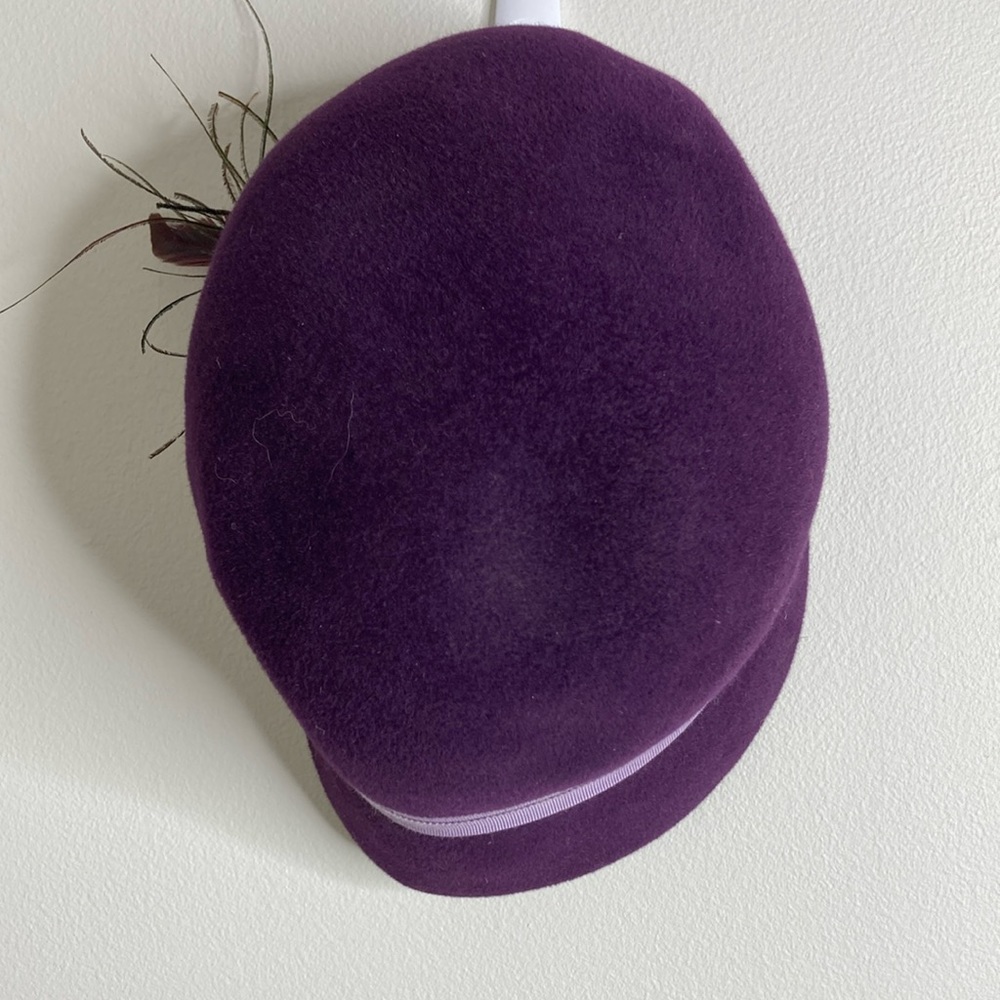Beautiful new, made using vintage techniques, purple wool hat.